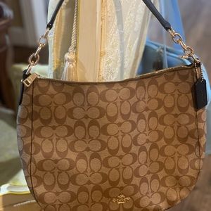 Coach Brown smoke handbag purse with C logos Model J1823-F29959